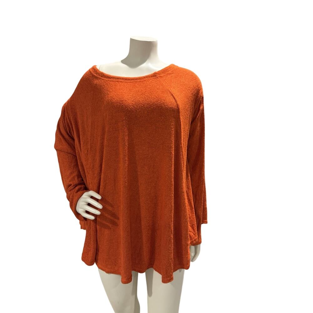 Free People Oversized Burnt Orange Pullover Sweatshirt